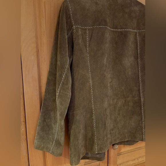 Brandon Thomas Brown Suede Women's Jacket Top Stitched Patch Pockets Size Med - Picture 11 of 16